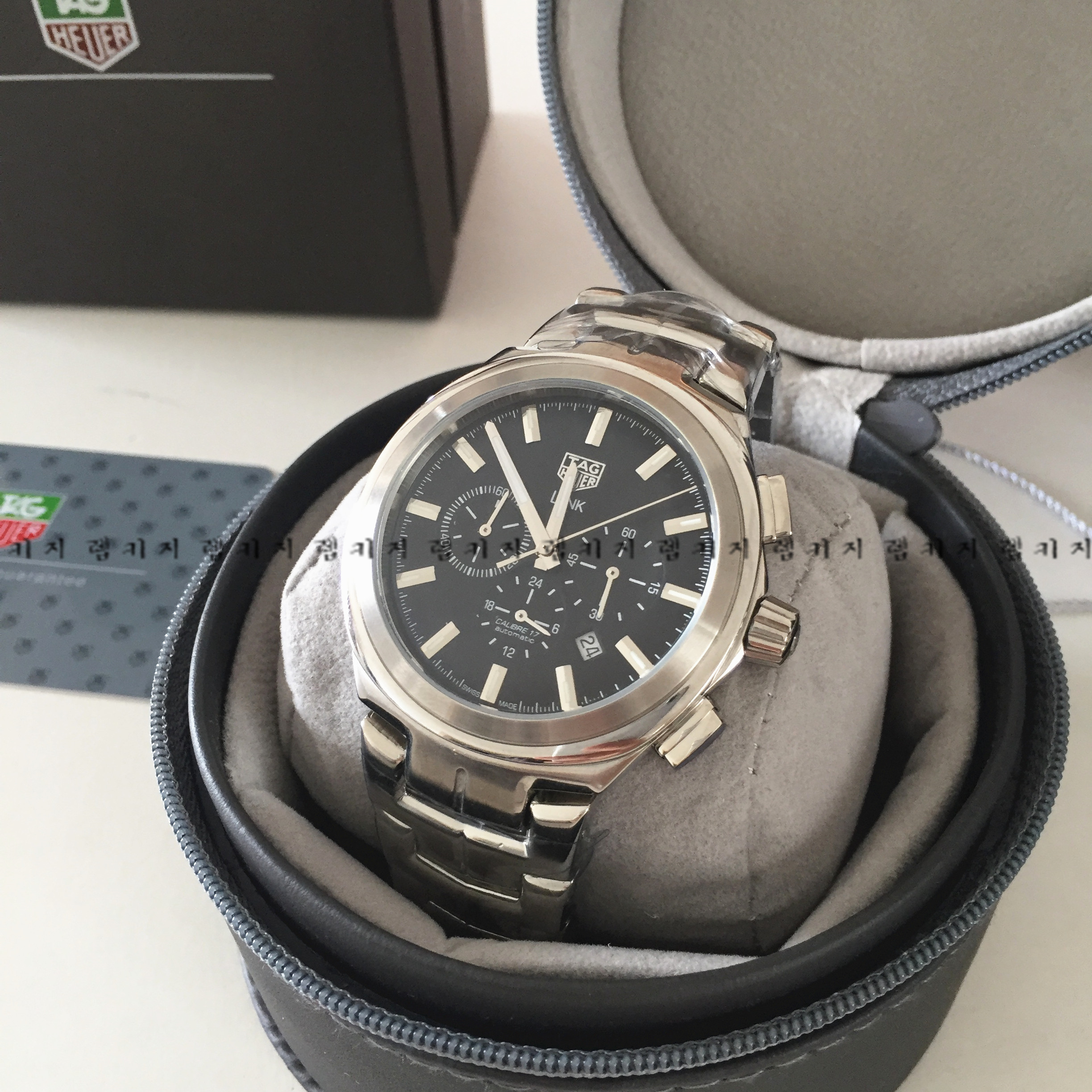 태그호이어 블랙다이얼 칼리버 17 메탈시계